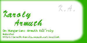 karoly armuth business card